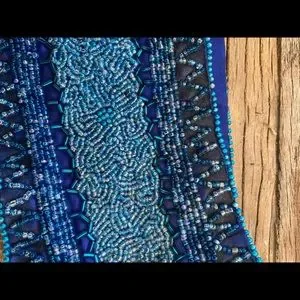 Accessories | Blue Beaded Belt With Velcro Closure | Poshmark display picture 3